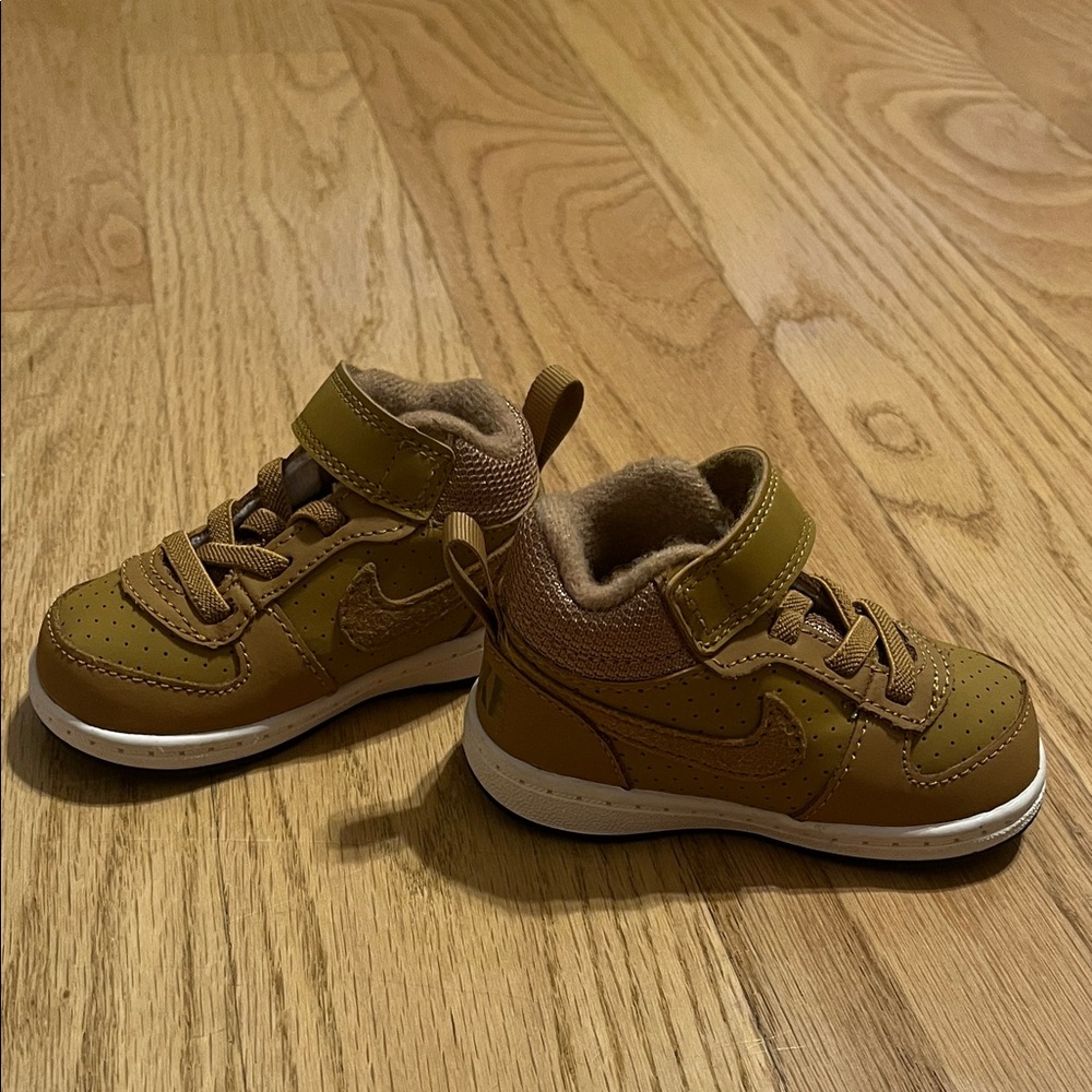 Nike toddler high top tan sneakers